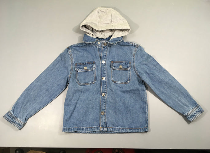 Veste légère denim à capuche amovible, moins cher chez Petit Kiwi
