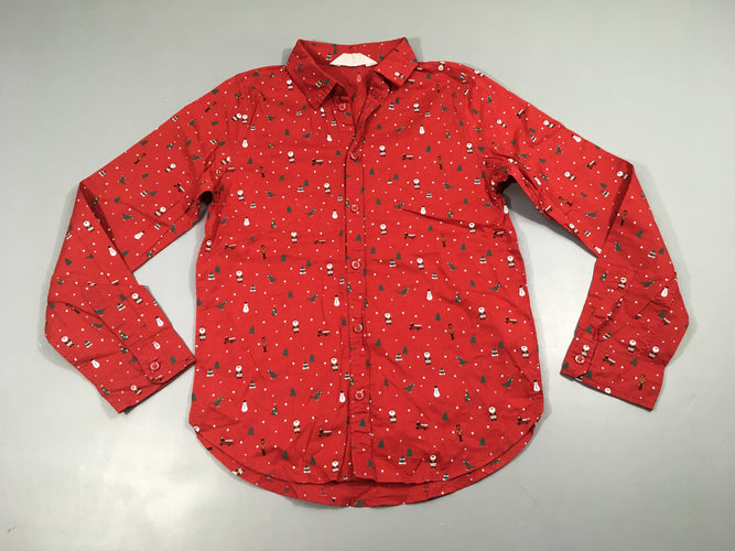 Chemise m.l rouge Noël, moins cher chez Petit Kiwi