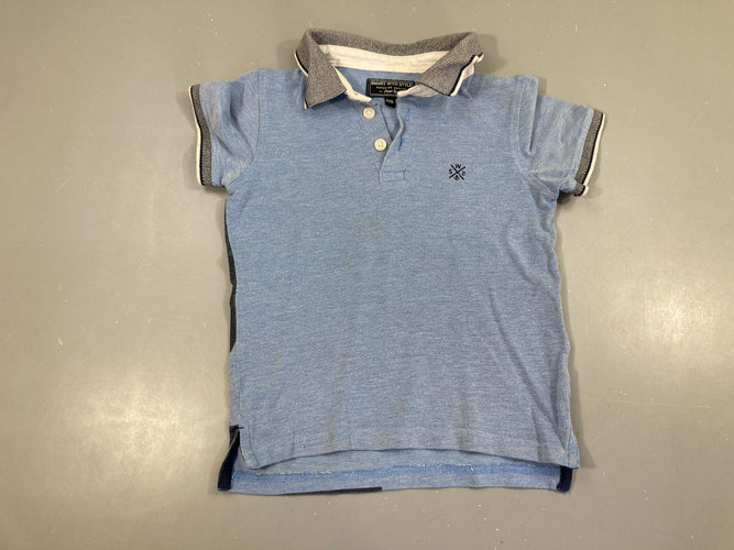 Polo m.c bleu chiné, moins cher chez Petit Kiwi