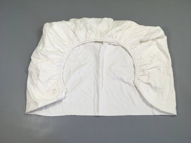 Drap housse blanc, 60x120cm, moins cher chez Petit Kiwi