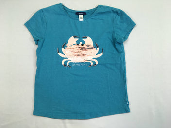 T-shirt m.c bleu crabe sequins