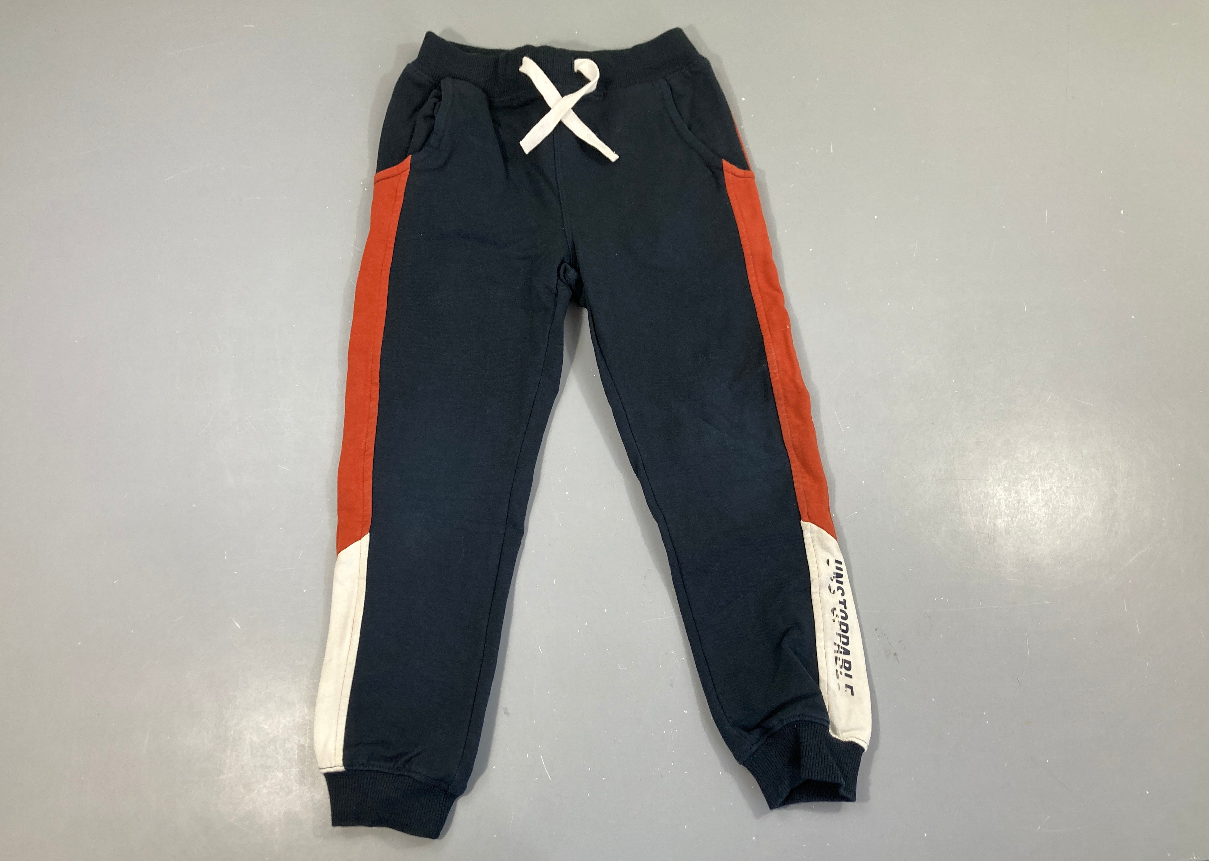Pantalon molleton bleu marine/brun