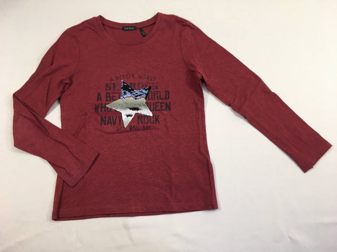 T-shirt m.l bordeau flammé étoiles sequins réversibles, moins cher chez Petit Kiwi