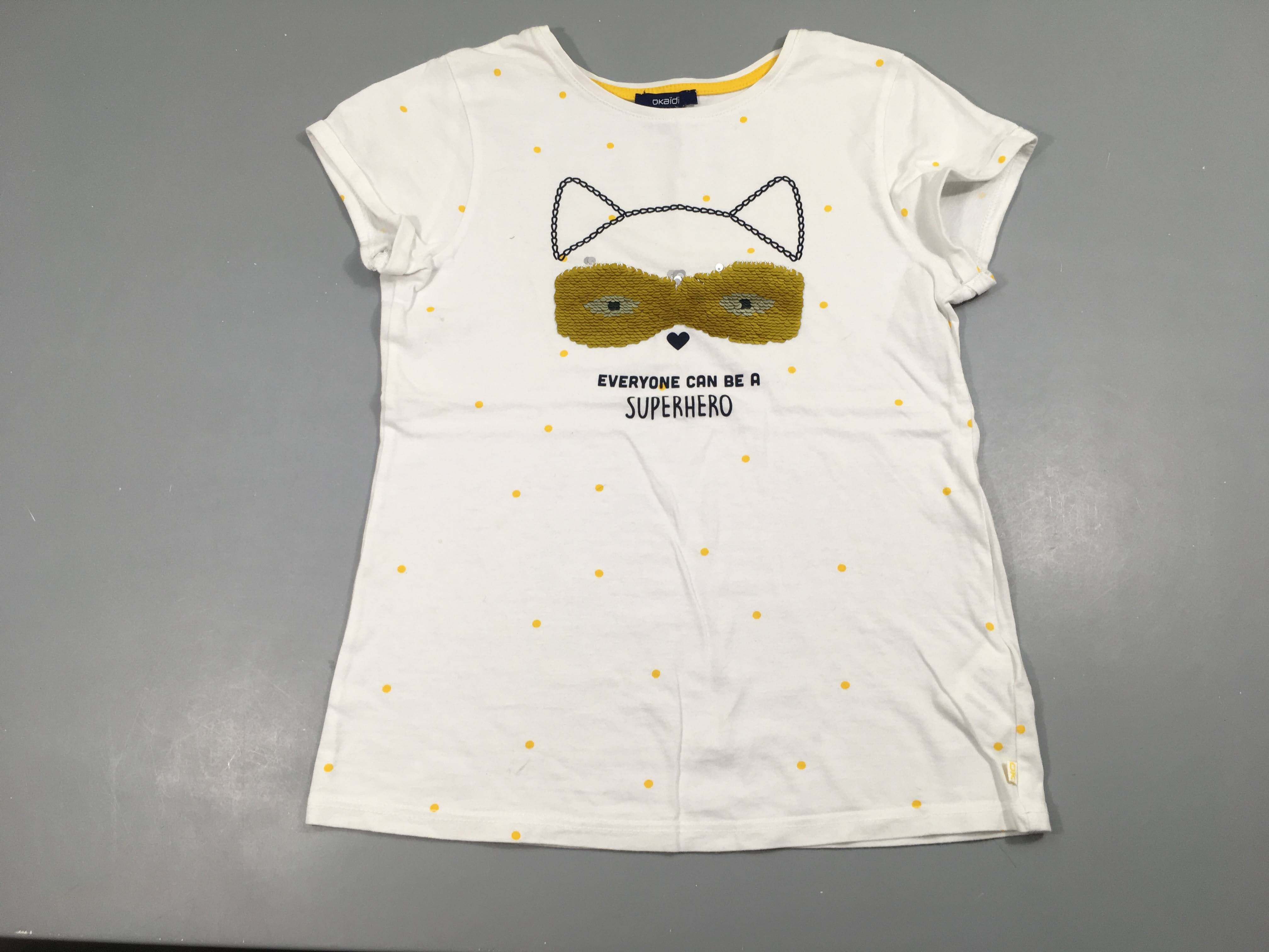 T-shirt m.c blanc masque sequins réversibles, bouloché