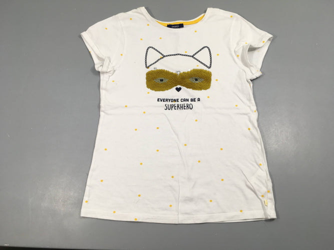 T-shirt m.c blanc masque sequins réversibles, bouloché, moins cher chez Petit Kiwi