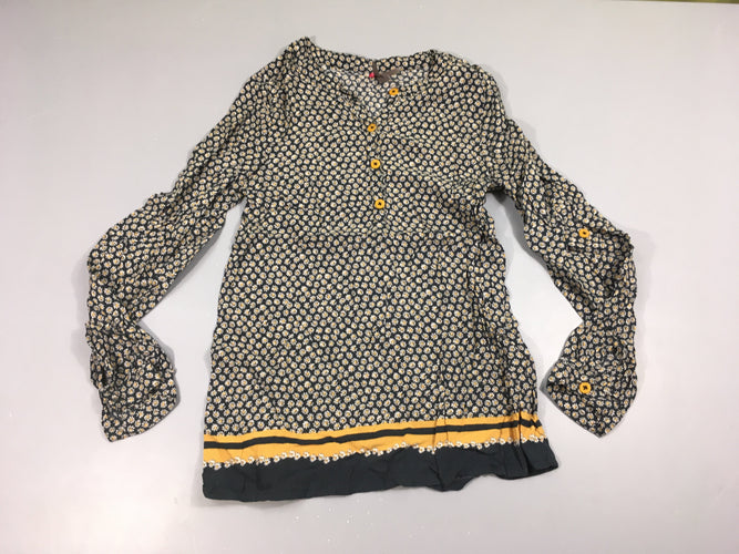 Blouse m.l bleu marine fleurs, moins cher chez Petit Kiwi