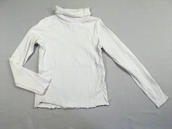 T-shirt m.l col roulé blanc finement côtelé