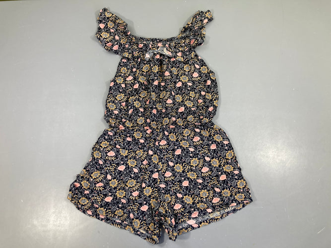 Combishort m.c bleu foncé fleuri, moins cher chez Petit Kiwi
