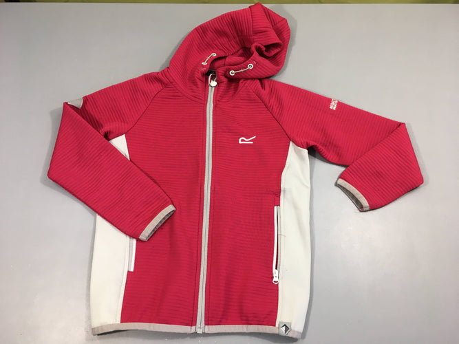 Sweat zippé à capuche  rose et gris clair Regatta, légèrement bouloché, moins cher chez Petit Kiwi