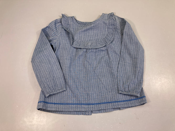 Blouse m.l denim volant col Eden et Victor, moins cher chez Petit Kiwi