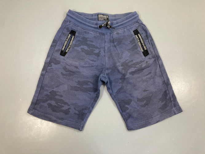 Bermuda molleton bleu foncé motifs camouflage undivided, moins cher chez Petit Kiwi