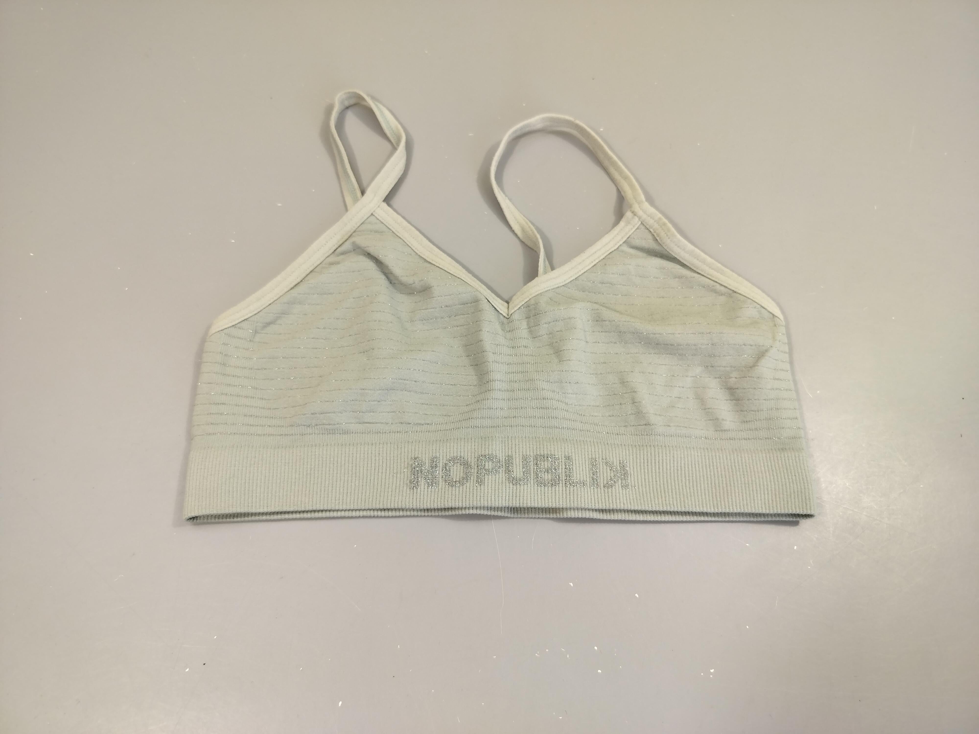 Brassière   gris bleuté rayé argenté 