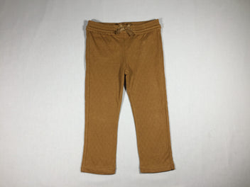 Pantalon jersey brun taille élastique - noeud pailletté