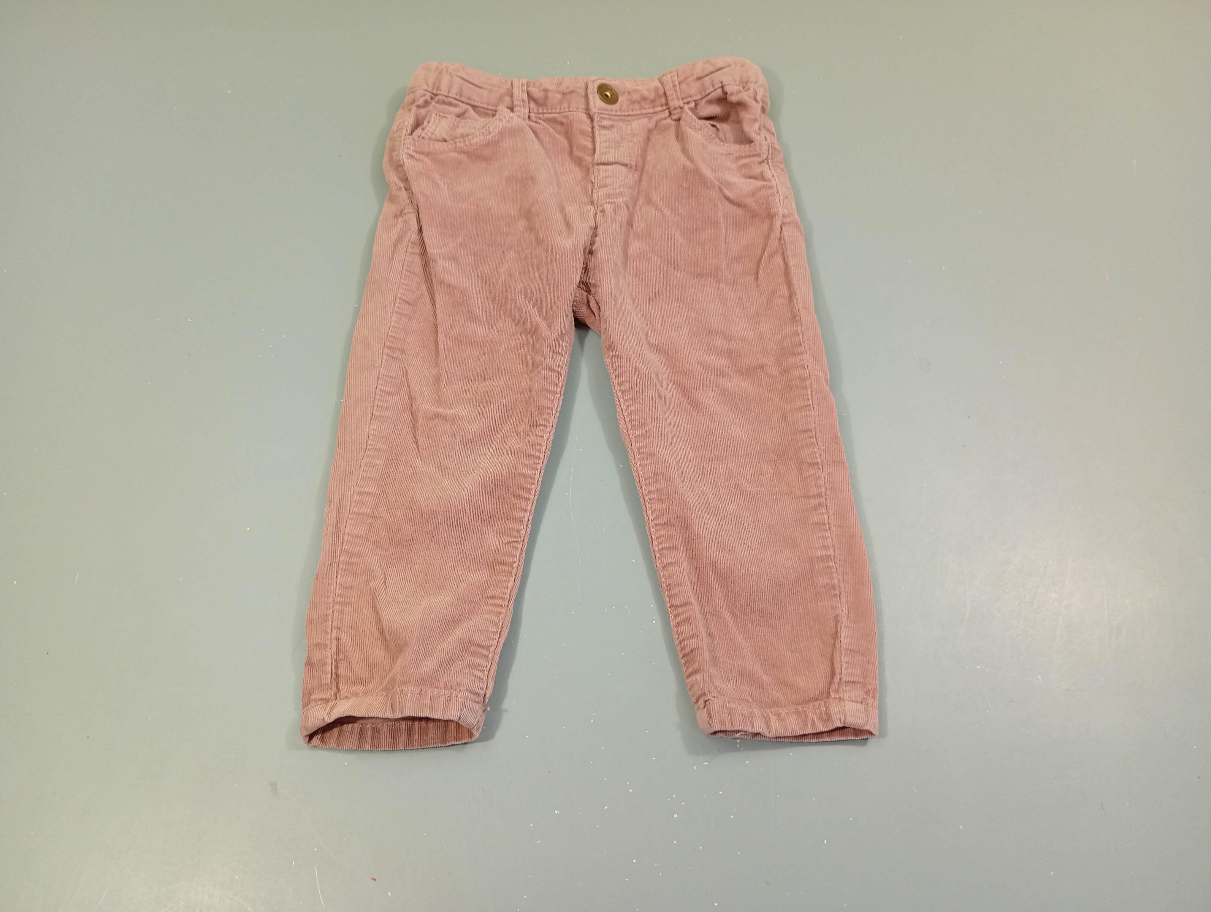 Pantalon velours côtelé rose