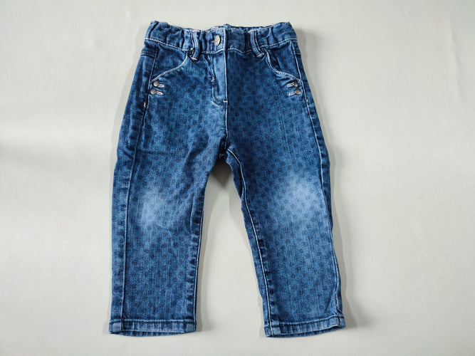 Jeans bleu à pois, moins cher chez Petit Kiwi