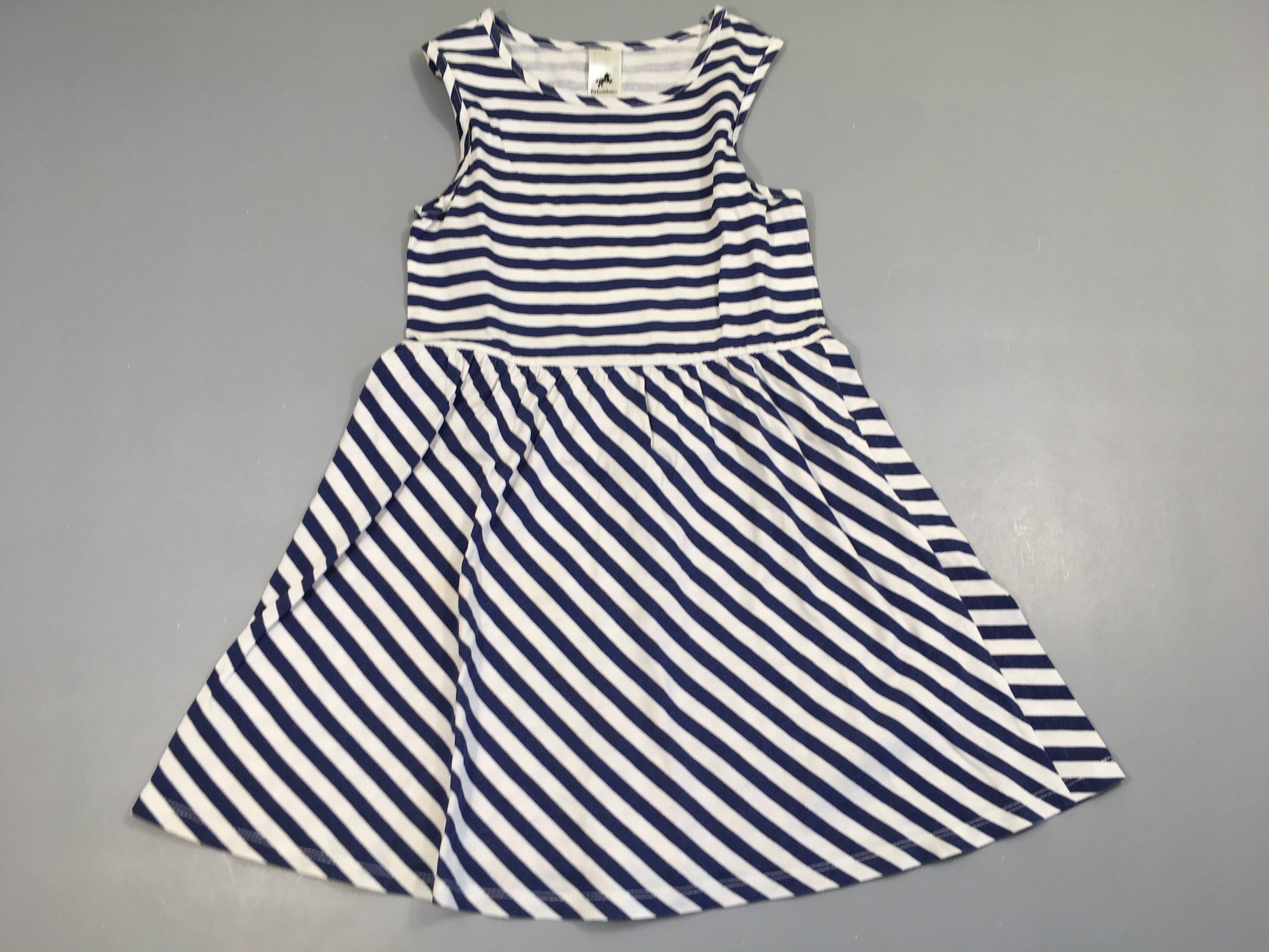 Robe s.m jersey rayé bleu et blanc