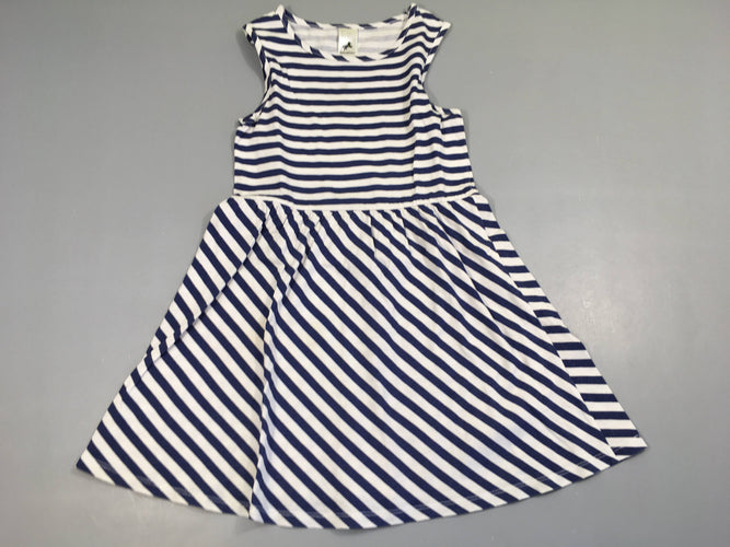 Robe s.m jersey rayé bleu et blanc, moins cher chez Petit Kiwi