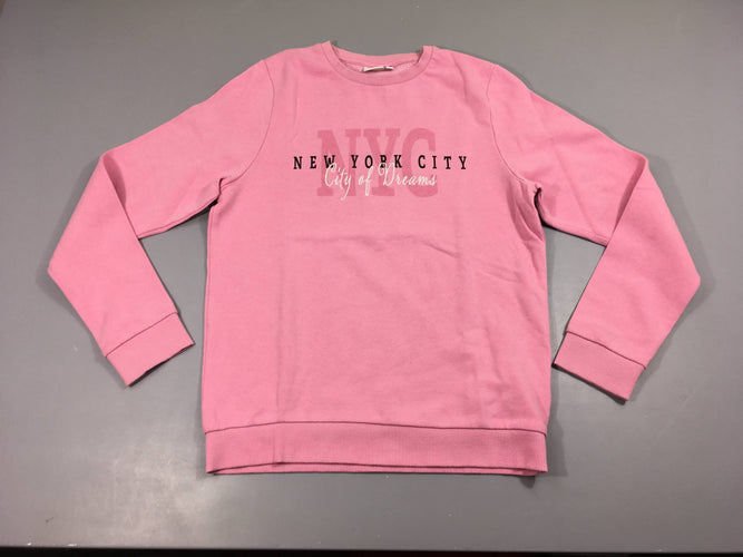 Sweat rose New York, moins cher chez Petit Kiwi
