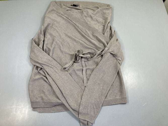 Gilet gris pailleté + ceinture, moins cher chez Petit Kiwi