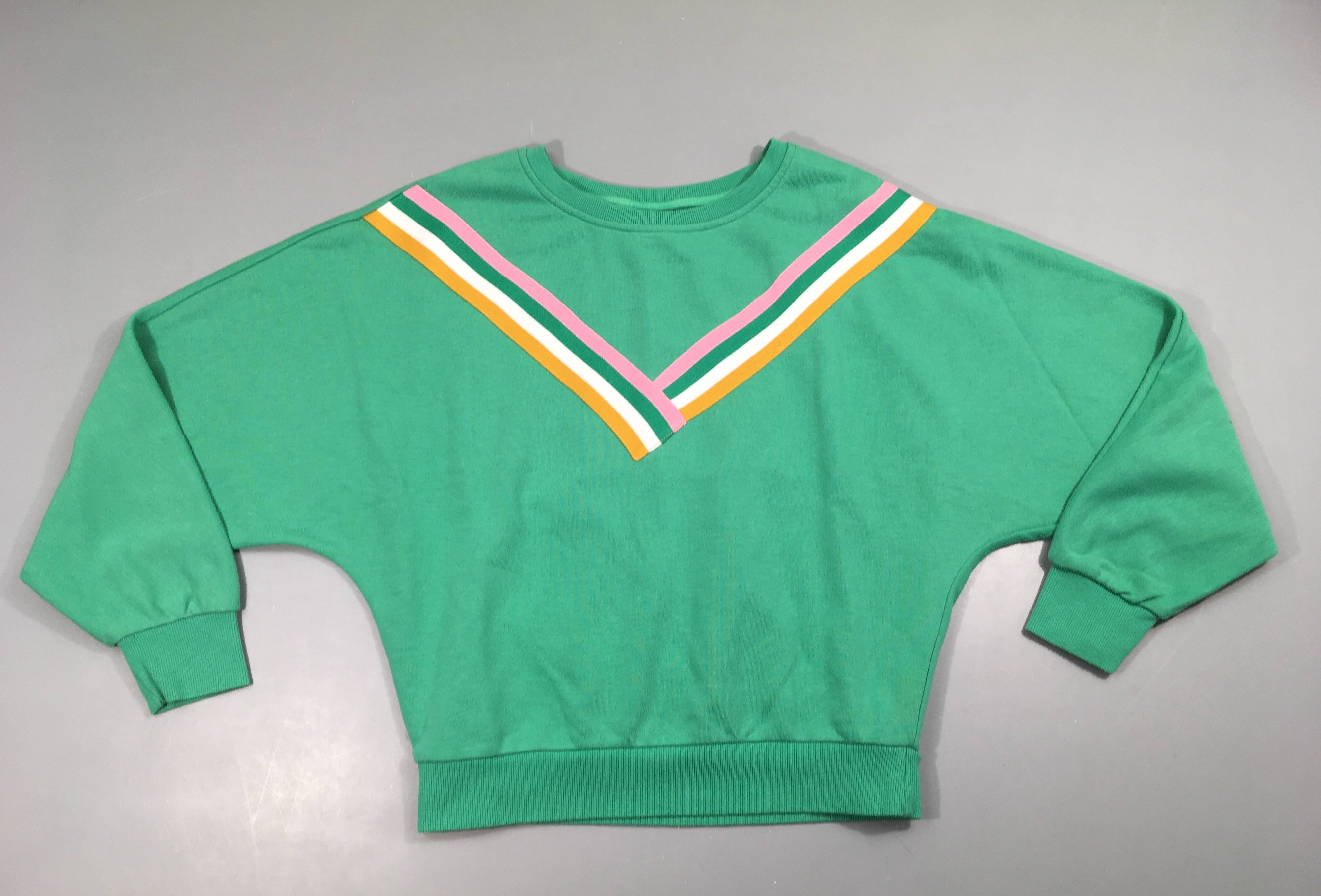 Sweat vert V arc-en-ciel Bouloché!!