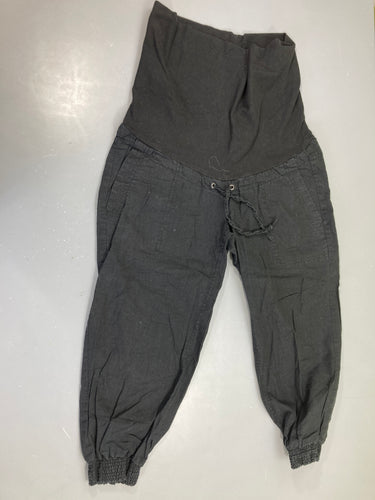 Pantalon de grossesse large chevilles élastiquées 55% lin, moins cher chez Petit Kiwi