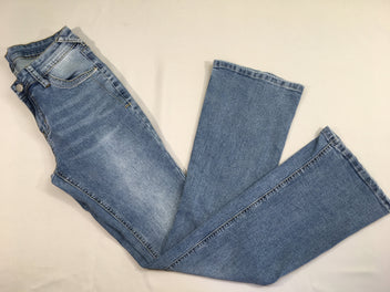 Jeans boot cut, broderies poches, T36