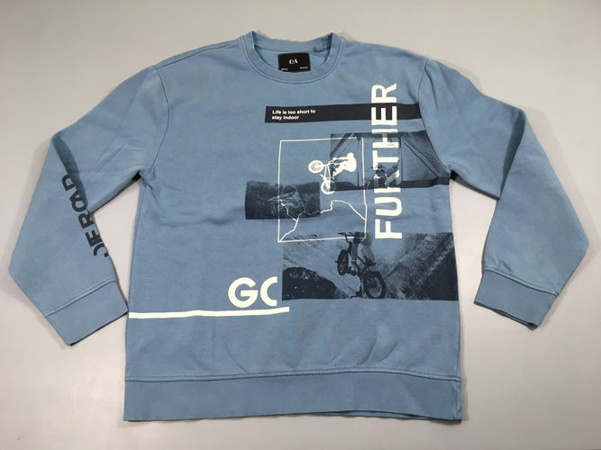 Sweat bleu Further-Légèrement bouloché, moins cher chez Petit Kiwi