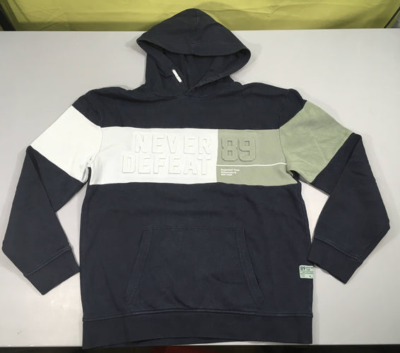 Sweat à capuche bleu foncé-gris-kaki, moins cher chez Petit Kiwi