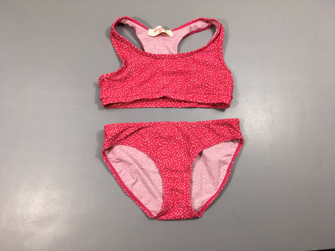 Bikini rose pois blancs, moins cher chez Petit Kiwi
