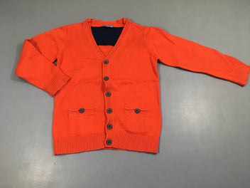 Gilet encolure V boutons avec poches orange