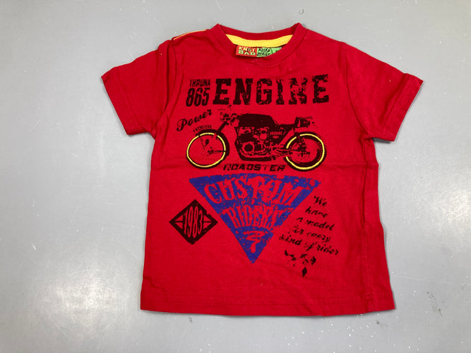 T-shirt m.c rouge Moto, moins cher chez Petit Kiwi