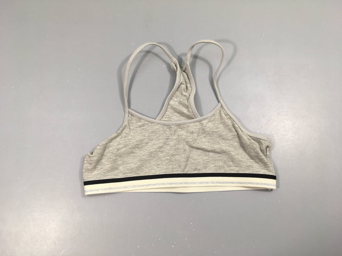 Brassière griss chiné élastique ligne argentée, moins cher chez Petit Kiwi