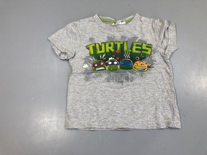 T-shirt m.c gris chiné Turtles, moins cher chez Petit Kiwi