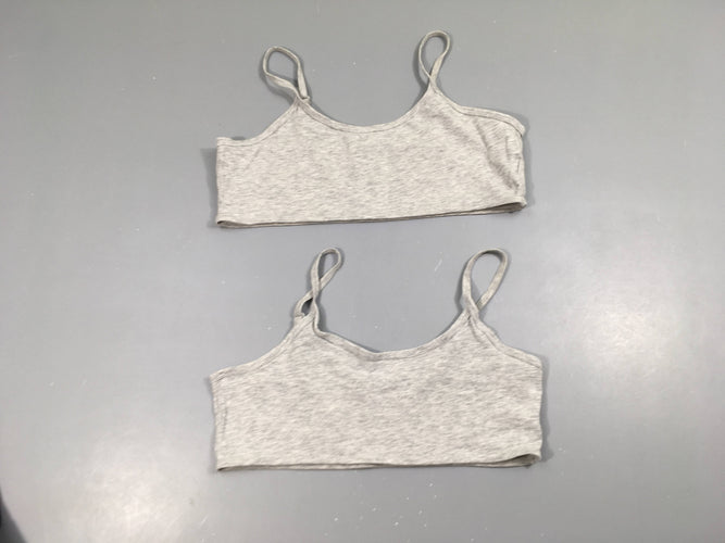 2 Brassières gris chiné, moins cher chez Petit Kiwi