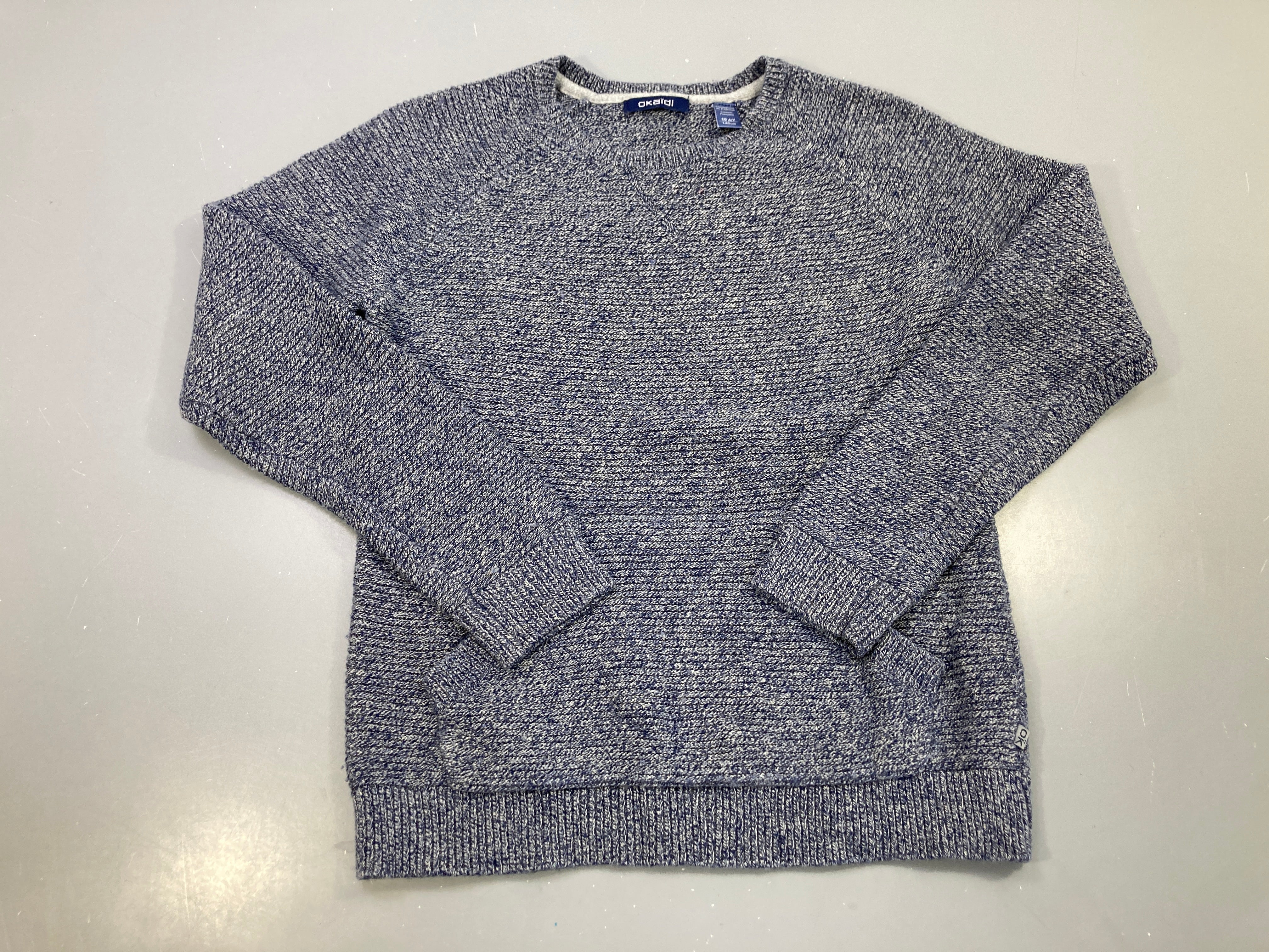 Pull chiné gris bleu