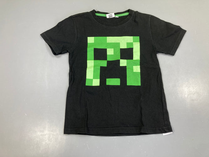 T-shirt m.c noir Minecraft carré vert, moins cher chez Petit Kiwi
