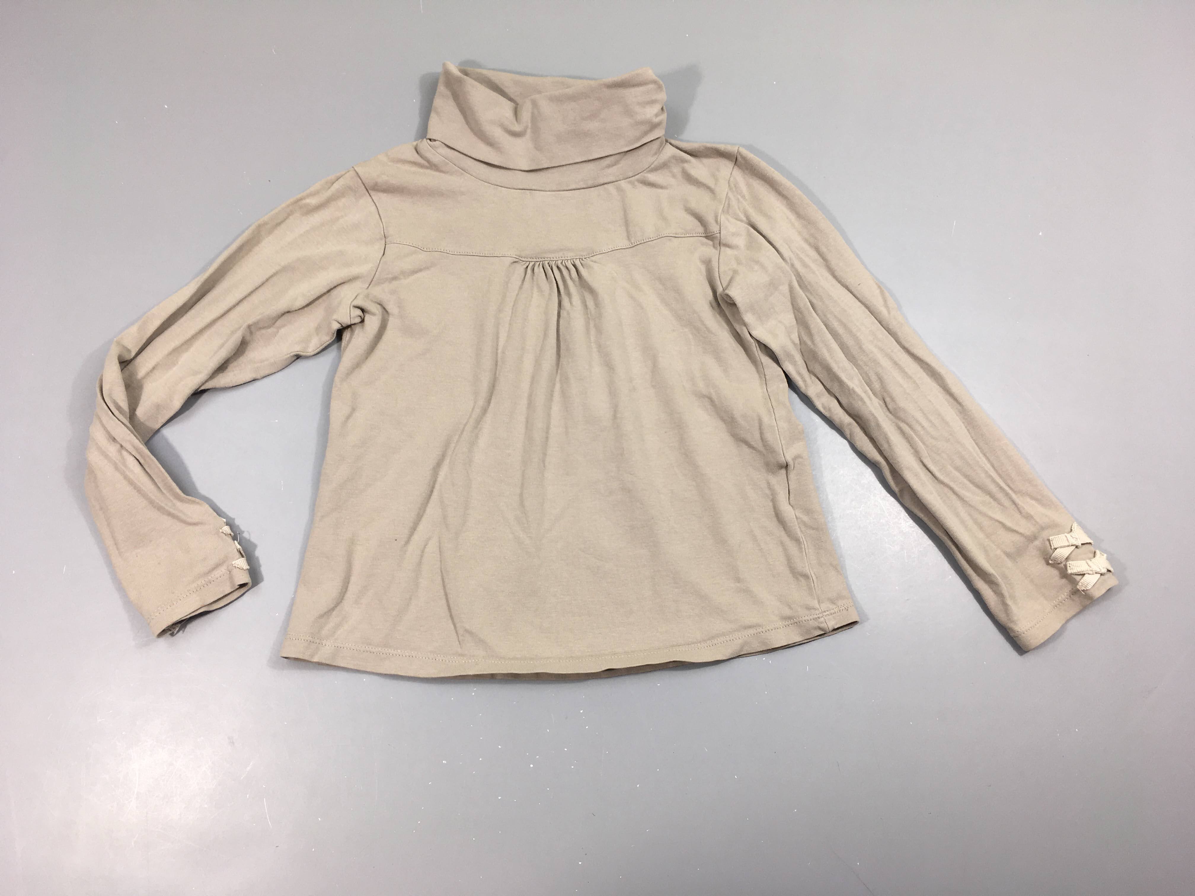 T-shirt m.l col roulé taupe