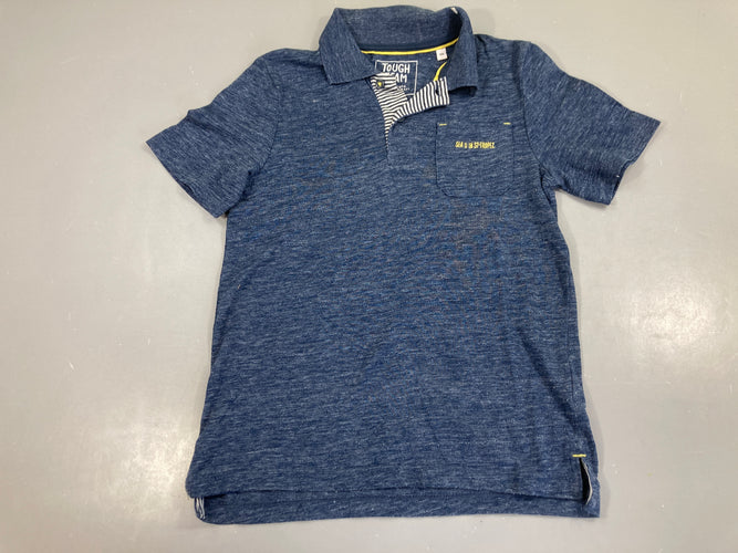Polo m.c jersey bleu chiné poche, moins cher chez Petit Kiwi