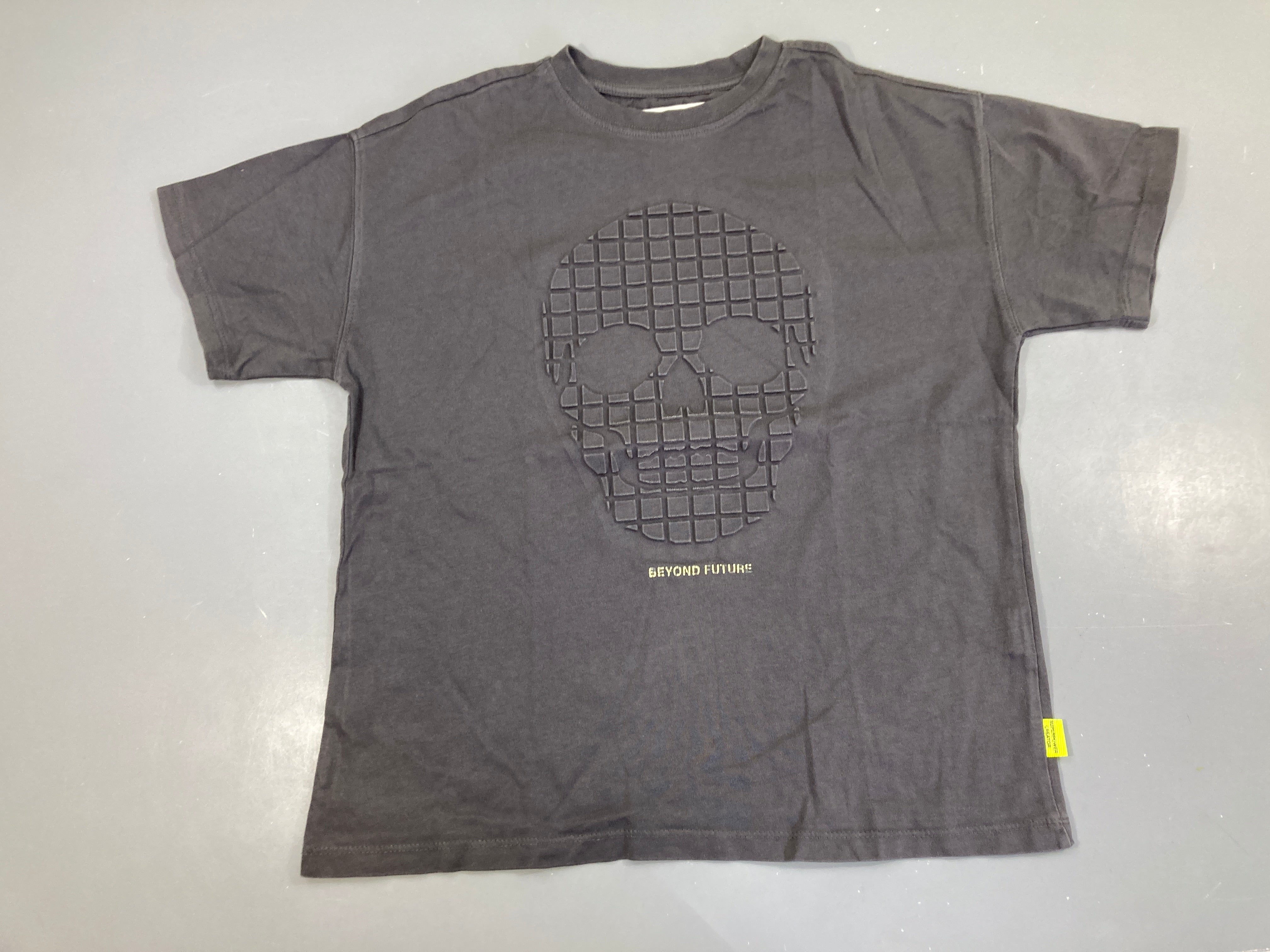T-shirt m.c gris tête de mort texturé