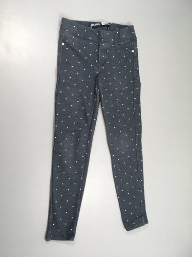 Jegging bleu gris pois Effet délavé légèrement bouloché, moins cher chez Petit Kiwi