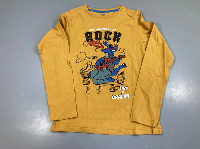 T-shirt m.l moutarde Rock Dino, moins cher chez Petit Kiwi