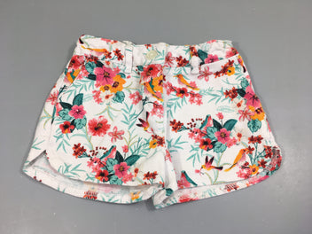 Short blanc fleuri