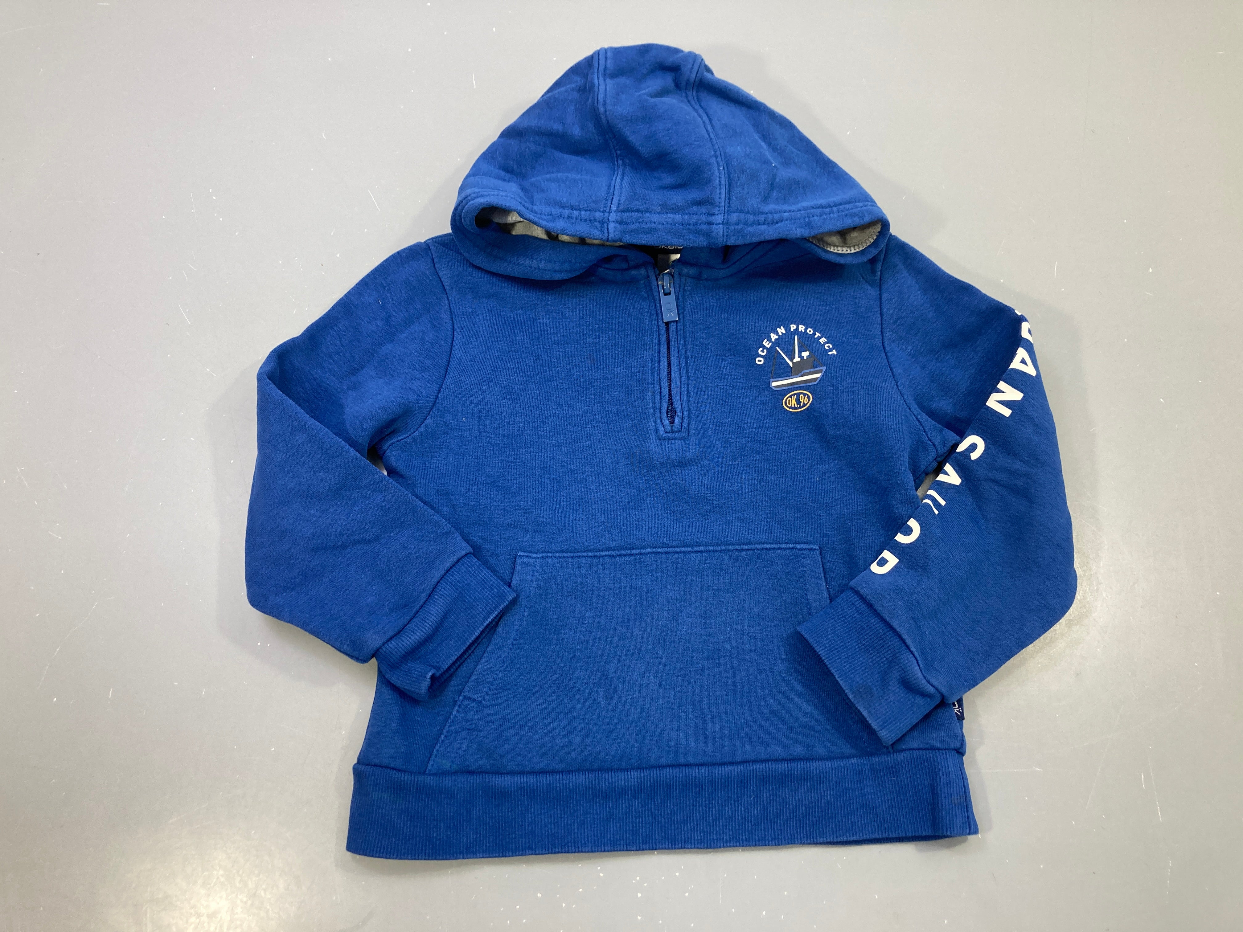 Sweat capuche bleu roi zippé Ocean