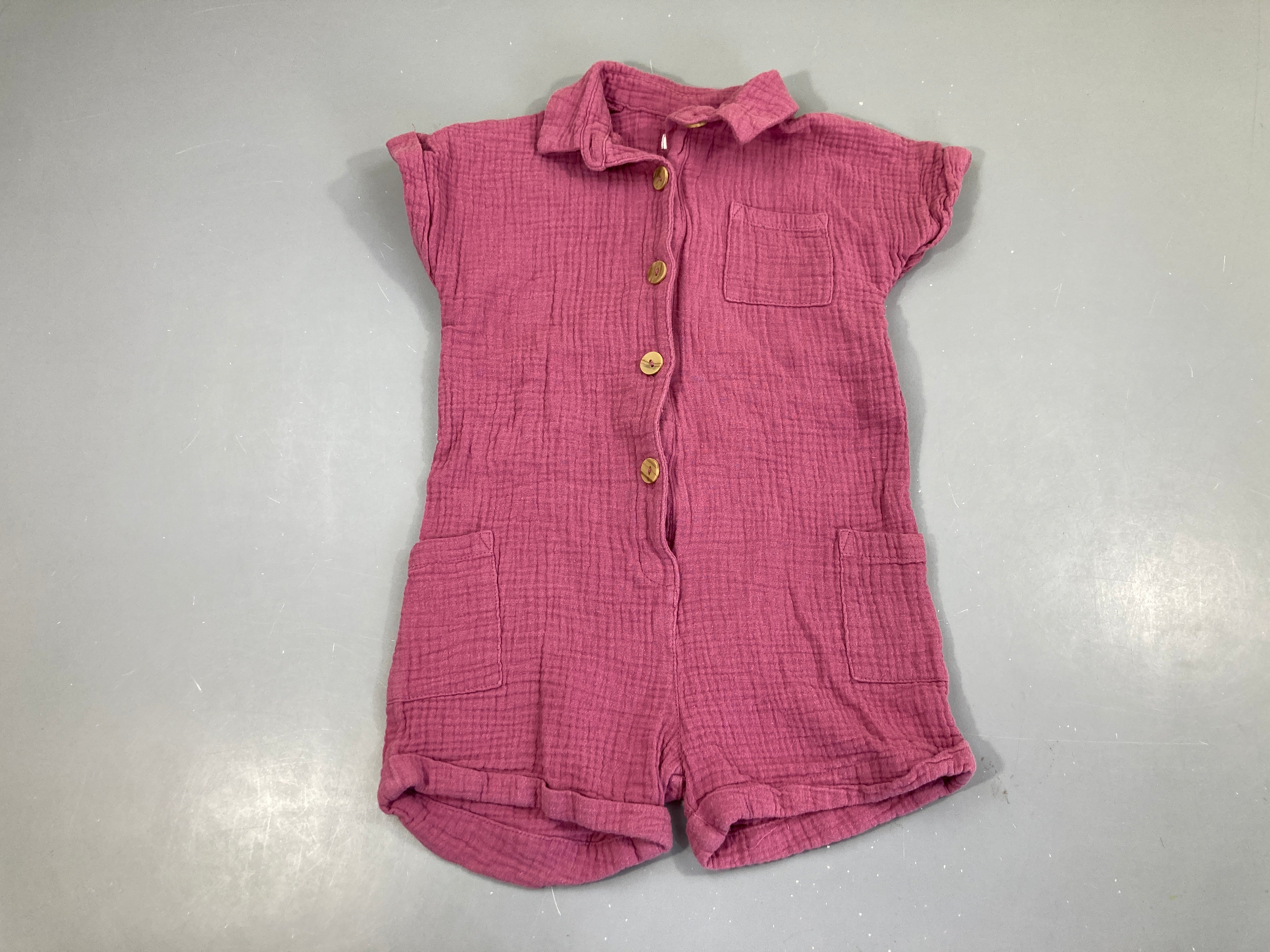 Combishort coton tetra mauve, un peu bouloché