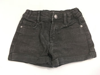Short en jean noir à revers