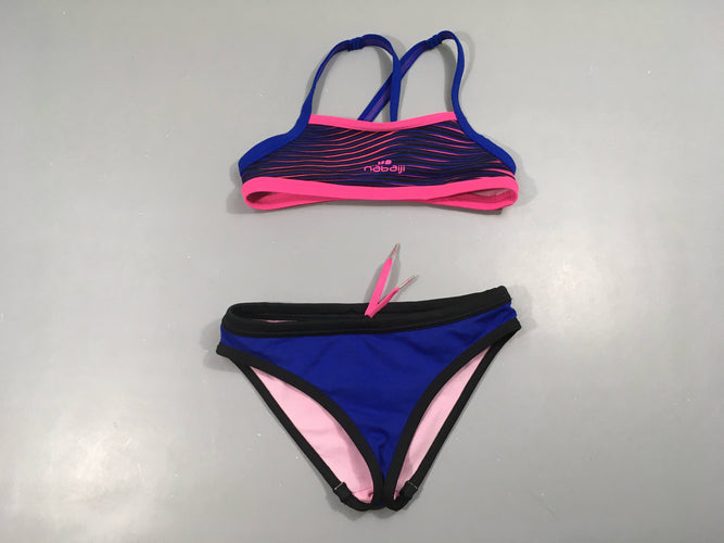 Bikini rose-bleu Nabaiji, moins cher chez Petit Kiwi