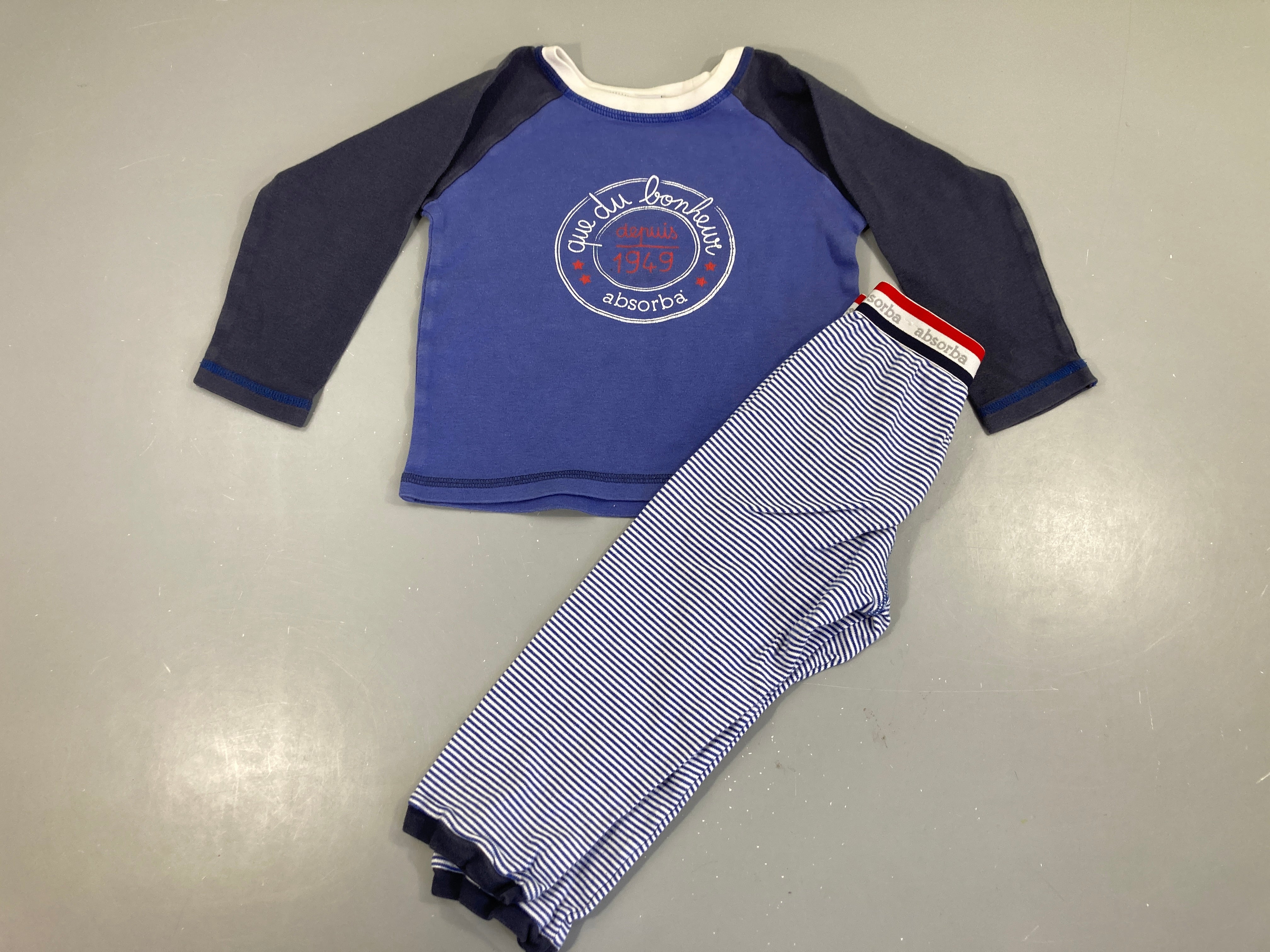 Pyjama 2pcs jersey bleu bonheur, bouloché