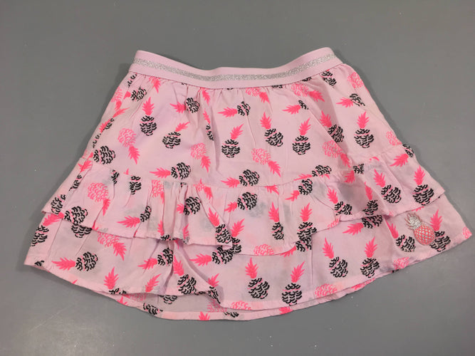 Jupe rose ananas taille élastique, moins cher chez Petit Kiwi