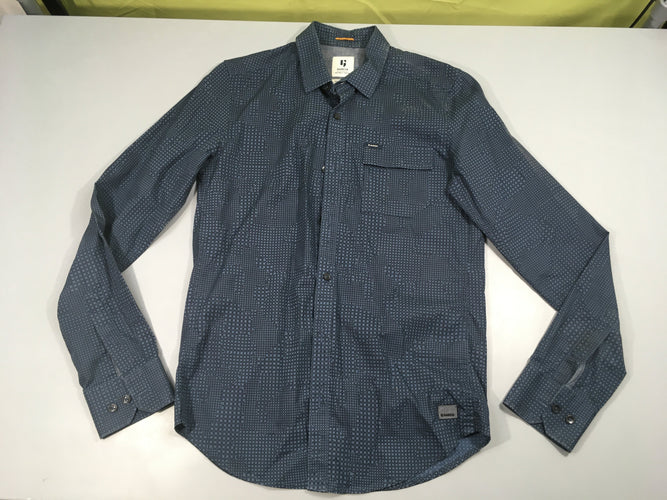Chemise m.l bleu-noir motifs carrés, moins cher chez Petit Kiwi