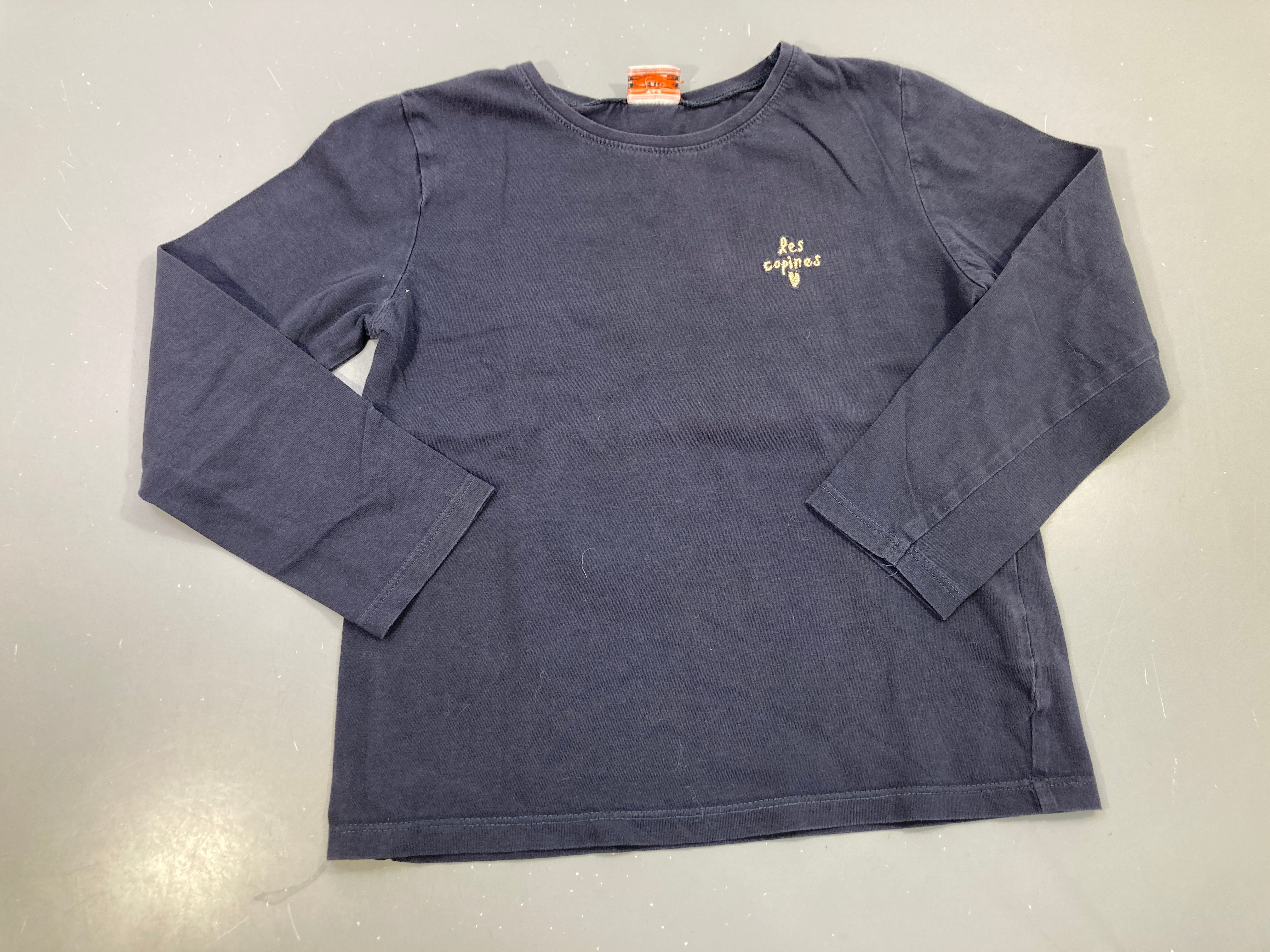 T-shirt m.l bleu marine texte Les Copines